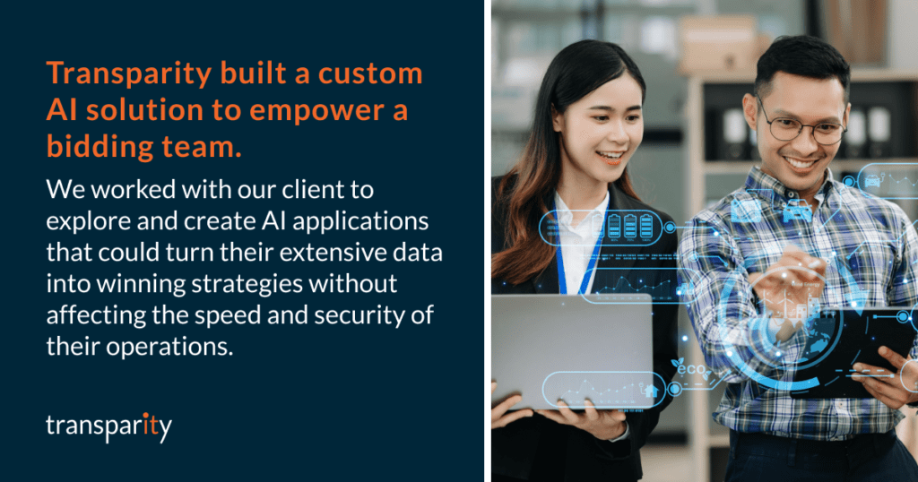 a custom copilot application built to empower a bidding team
