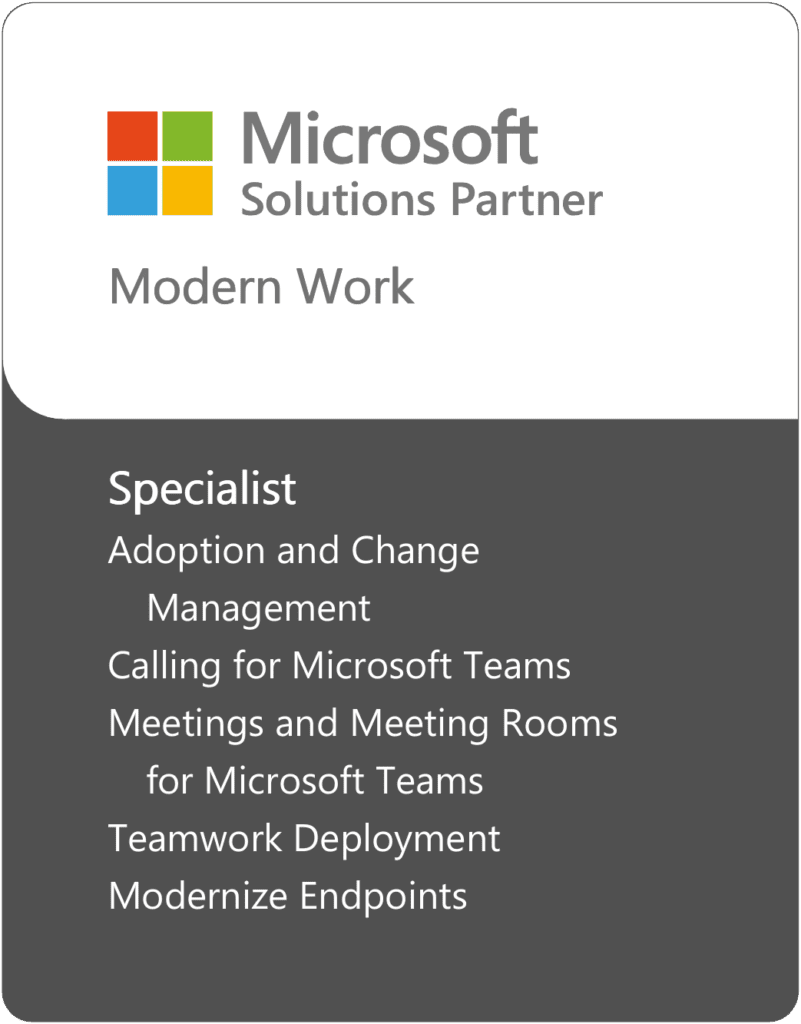 Microsoft Solutions Partner specialist accreditation for Modern Work Standards