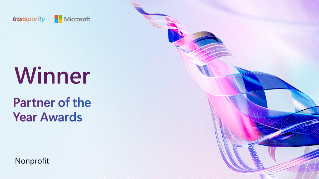 Transparity Microsoft Partner of the Year Award for NonProfit
